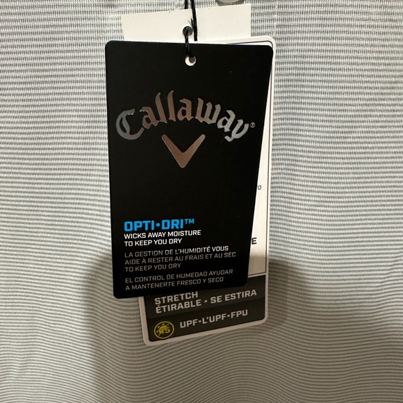 Mens golf T-shirt. Grey and white stripe size: sm, med, l,XL. BNWT. Callaway - Picture 5 of 7